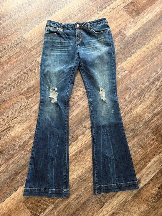 Dear John Denim - Dear John Blue Distressed Flare Dear John Jeans